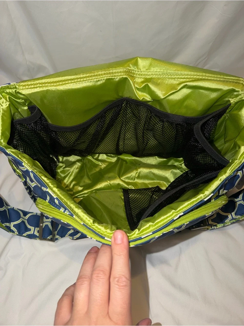 Ju Ju Be Better Be Messenger Diaper Bag Royal Envy HTF Retired Print NWT